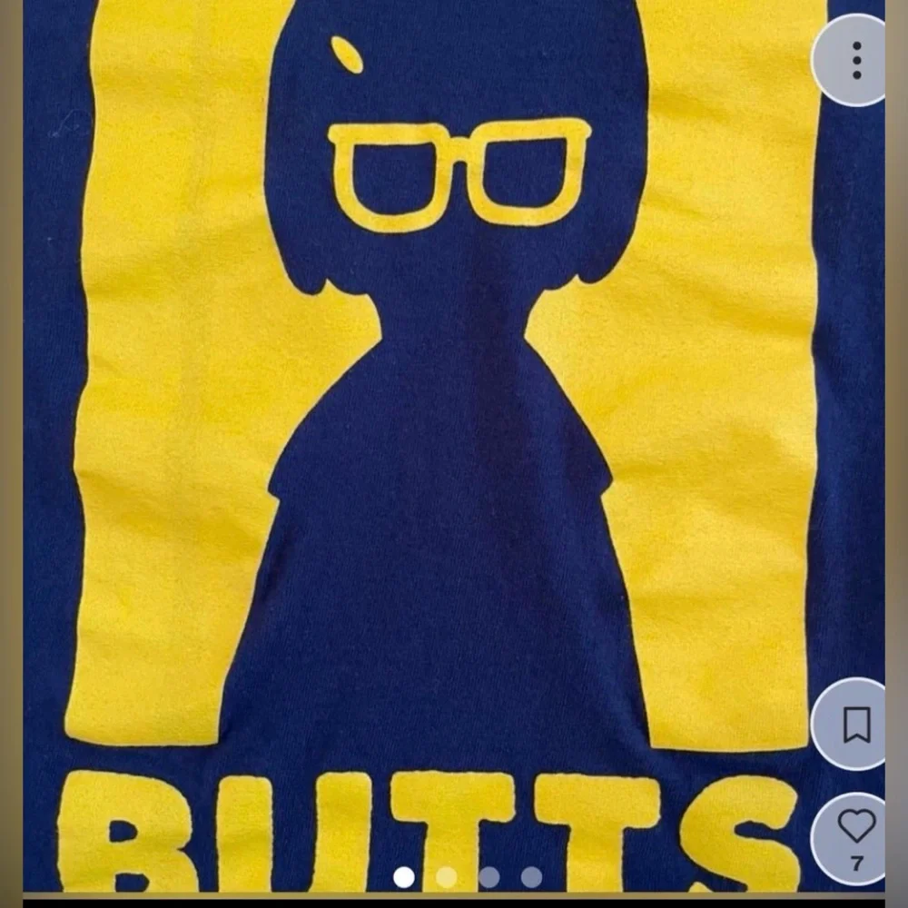 BOB’S BURGERS Unisex Tina Belcher Loves Butts Silhouette T-Shirt size Medium - Picture 9 of 9